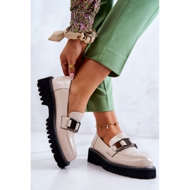 S.Barski Lakované kožené boty Světle béžová Corine béžový 2