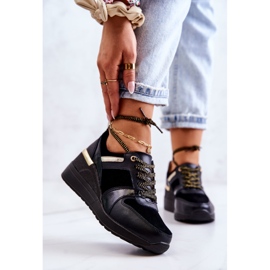 S.Barski černé Rayana Kožené Sportovní Boty Na Klínu černá 1