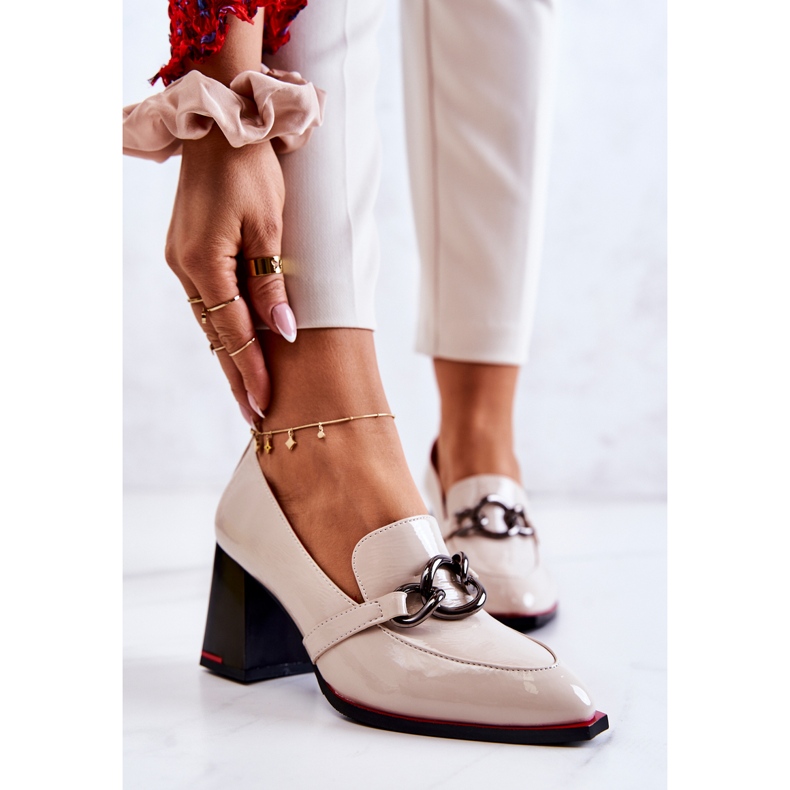 S.Barski Elegantní lodičky na béžovém sloupku Callim béžový 1