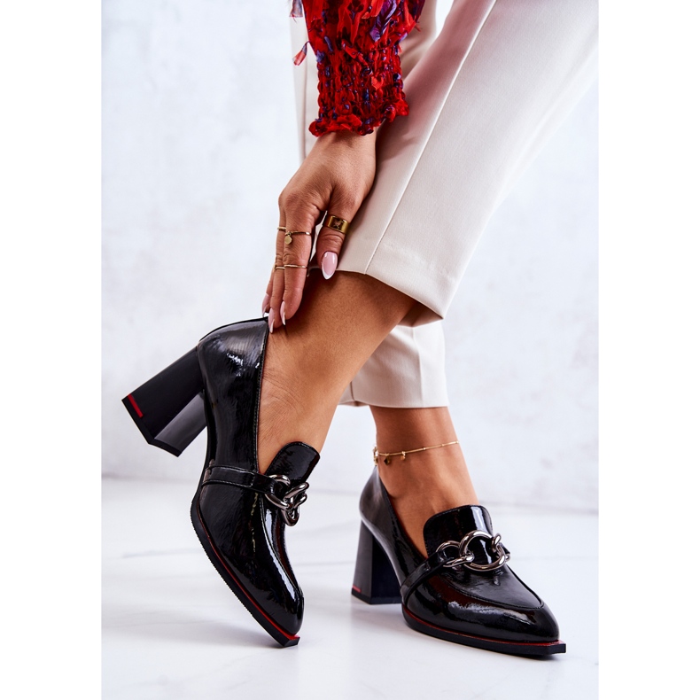 S.Barski Elegantní lodičky Na černém Callim černá 2