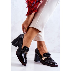 S.Barski Lakované trendy černé lodičky Jenice černý 2