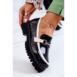 S.Barski Lakované dámské mokasíny Černobílé Cassida bílý černý 2