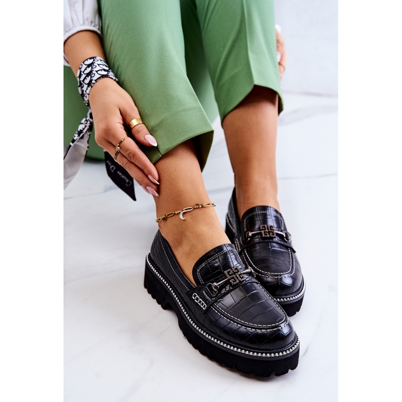 S.Barski Kožené Boty Had S černým Dekorací Adison 1