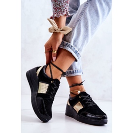 S.Barski Dámské Semišové Sportovní Boty Na Klínu Černá Larson 2