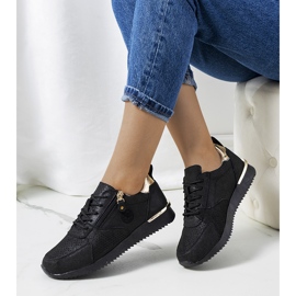 Černé kožené tenisky Ancaster černý zlatý 1