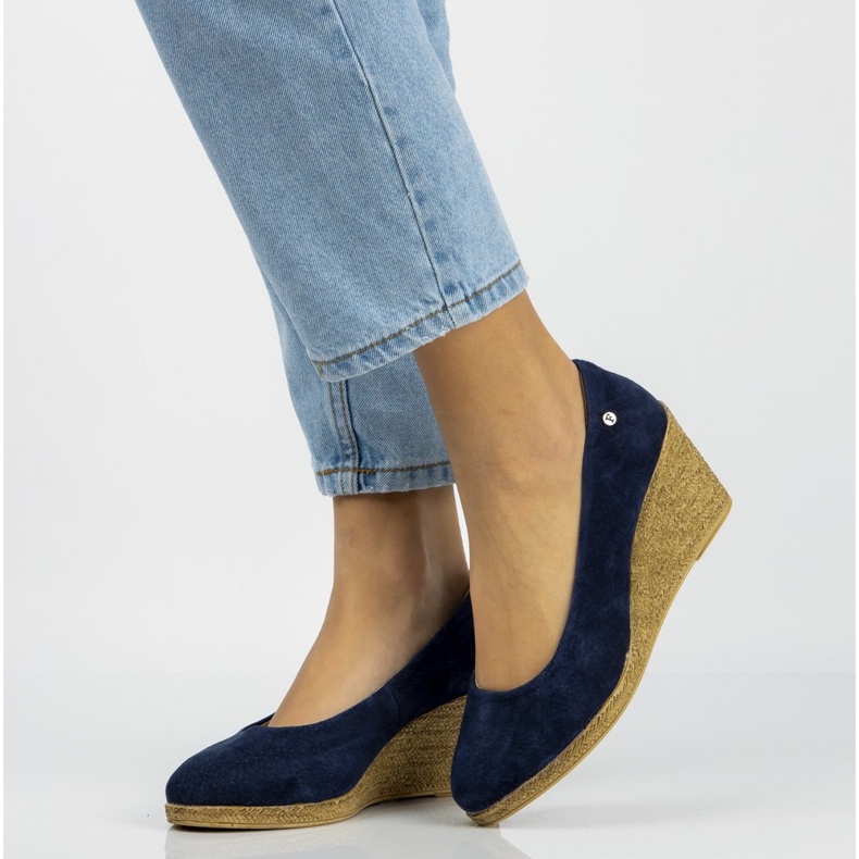 Kožené boty Filippo DP1328 / 20 Nv tmavě modrá námořnická modrá žlutá 2