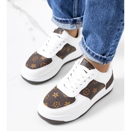 BM Dámské bílé a hnědé tenisky Djenna bílý hnědý žlutá 1