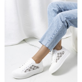 Bílé tenisky na platformě Birkett bílý šedá 2