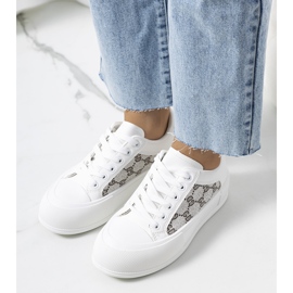 Bílé tenisky na platformě Birkett bílý šedá 1