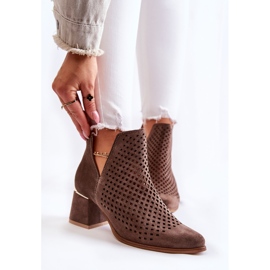 Lewski Shoes Semišové prolamované boty Lewski Boty 3165 zemní velur vícebarevný 1