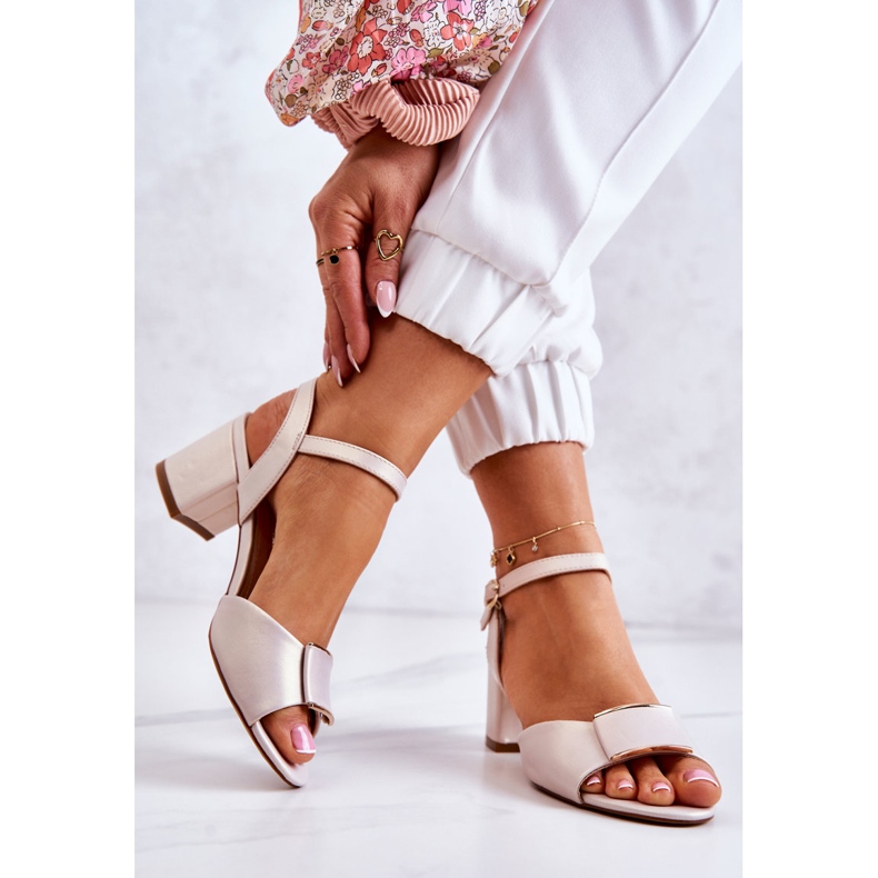 Sergio Leone Eko-kožešinové vysoké podpatky béžové béžový 2