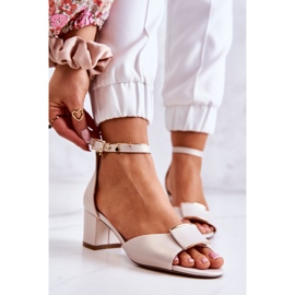 Sergio Leone Kožené Sandály S Béžovou Dekorací Floren béžový 1