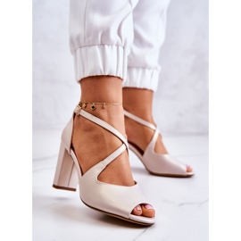 Sergio Leone Kožené Sandály Na Béžové Lorita Bar béžový 2