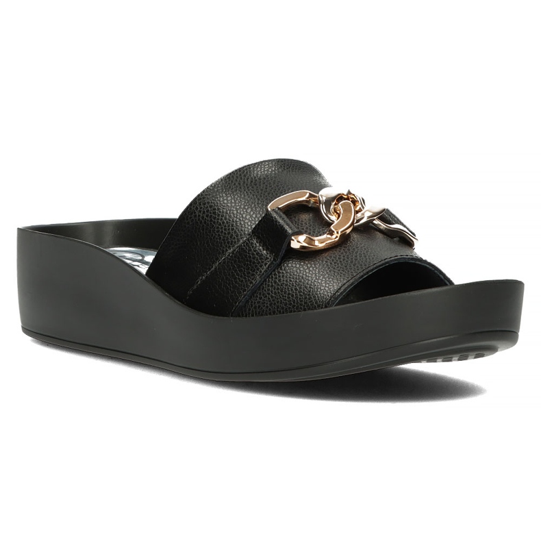 Kožené pantofle Filippo DK3590 / 22 Bk černé černá 3