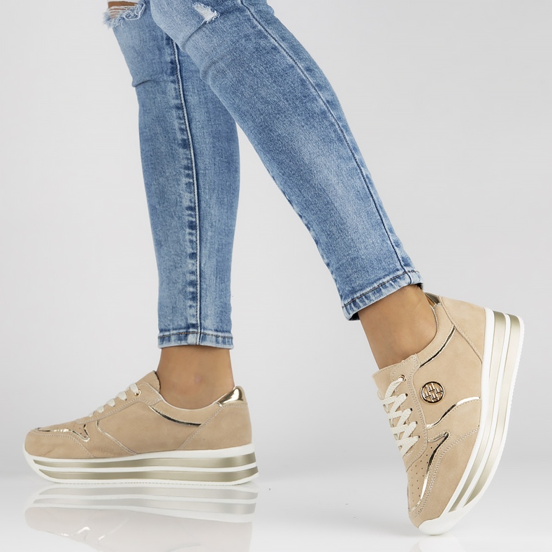 Kožené tenisky Filippo DP3682 / 22 Be beige béžový 2 Kožené tenisky Filippo DP3682 / 22 Be beige béžový 2