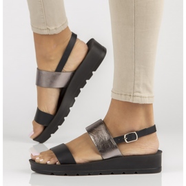 Černé sandály Filippo DS3612 / 22 Bk černá stříbrný 1