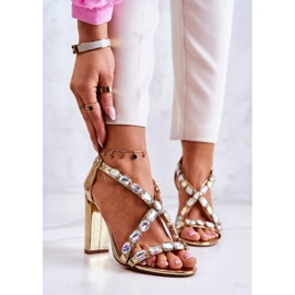 S.Barski Dámské sandály na vysokém podpatku Lu Boo Golden 8258-1 Vernee zlatý 2 S.Barski Dámské sandály na vysokém podpatku Lu Boo Golden 8258-1 Vernee zlatý 2