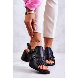 Kožené sandály s cvočky La.Fi Black Casilla černá 1
