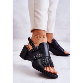Kožené sandály s cvočky La.Fi Black Casilla černá 2