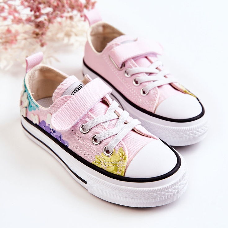 PA1 Dětské tenisky s potiskem látky Pink Buster růžový 2