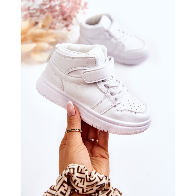 PA1 Dětské vysoké sportovní boty bílé Berty bílý 1