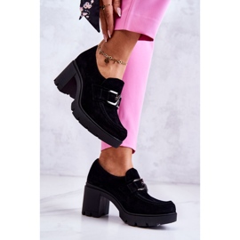 PL5 Elegantní boty na sloupu s tmavým zdobením Black Harmell černá 3