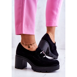 PL5 Elegantní boty na sloupu s tmavým zdobením Black Harmell černá 4