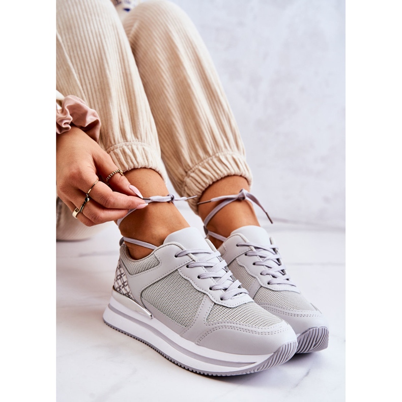 PG1 Dámské klasické sportovní boty na klínu šedé pokročilé stříbrný šedá 1