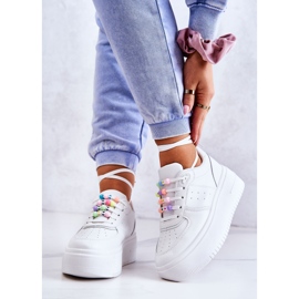 PS1 Dámská vázaná sportovní obuv Tenisky White Manila bílý 2 PS1 Dámská vázaná sportovní obuv Tenisky White Manila bílý 2