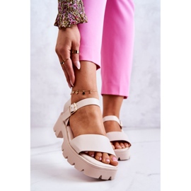 PS1 Kožené Sandály Na Vysokém Podpatku Béžová Sovie béžový 1 PS1 Kožené Sandály Na Vysokém Podpatku Béžová Sovie béžový 1