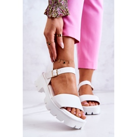 PS1 Kožené sandály na vysokém podpatku White Sovie bílý 1 PS1 Kožené sandály na vysokém podpatku White Sovie bílý 1