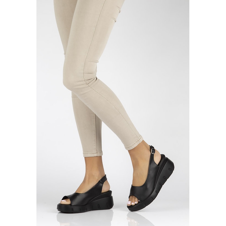 Kožené sandály Filippo DS3595 / 22 Bk černé černá 1