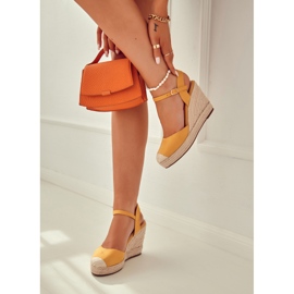 FW1 Dámské Espadrilky Na Pletené Platformě žluté Canillo žluť 1