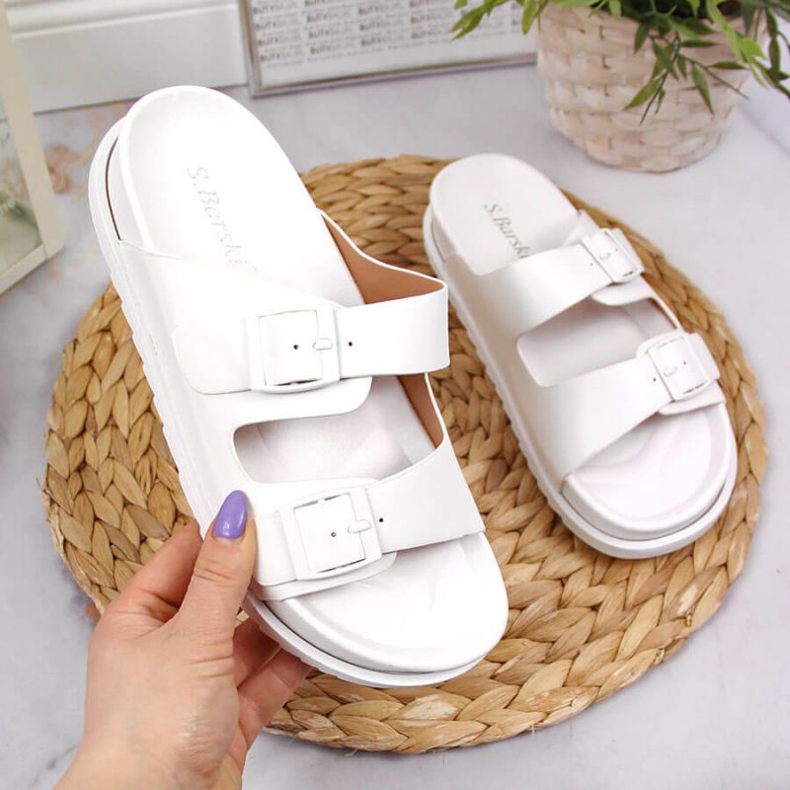 Gumové Pantofle S Bílými Přezkami V S.Barski 1