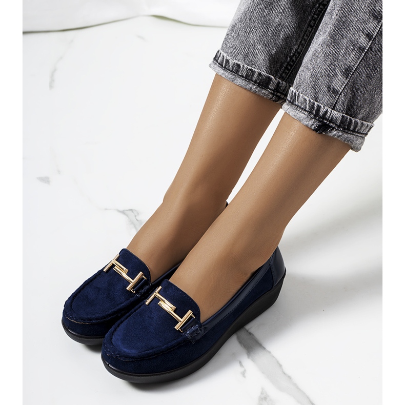 Námořnické modré mokasíny na klínu Marinke námořnická modrá 1