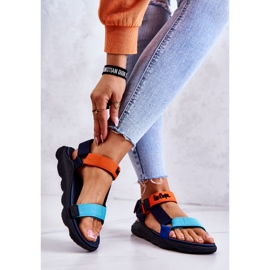 Dámské sportovní sandály Lee Cooper LCW-22-34-0953L Multicolor námořnická modř modrý pomerančový 2