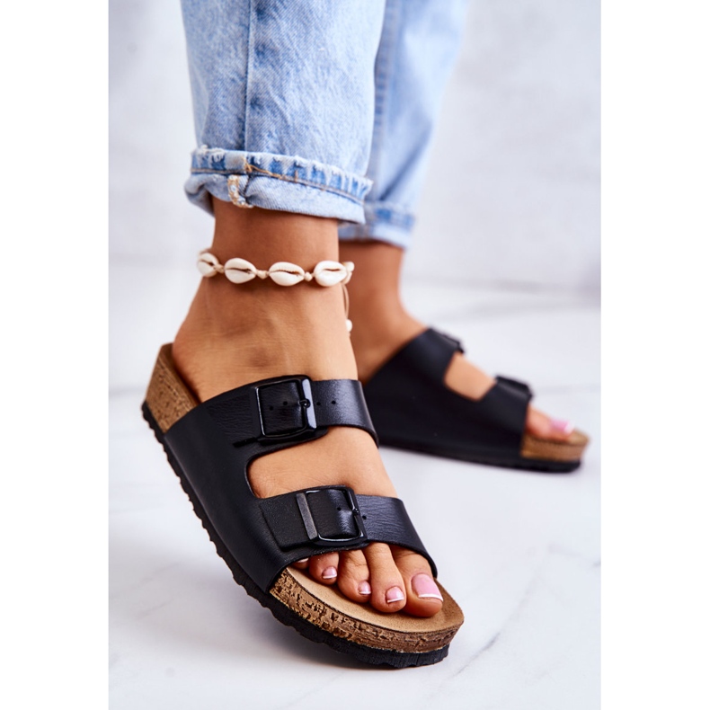 Dámské pantofle přezky Inblu NM000028 Black černá 2