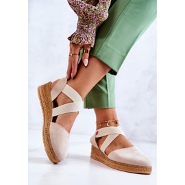 Dámské semišové espadrilky Big Star JJ276038 Béžová béžový 1