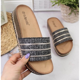 Černé pantofle na platformě W S. Barski černý 1