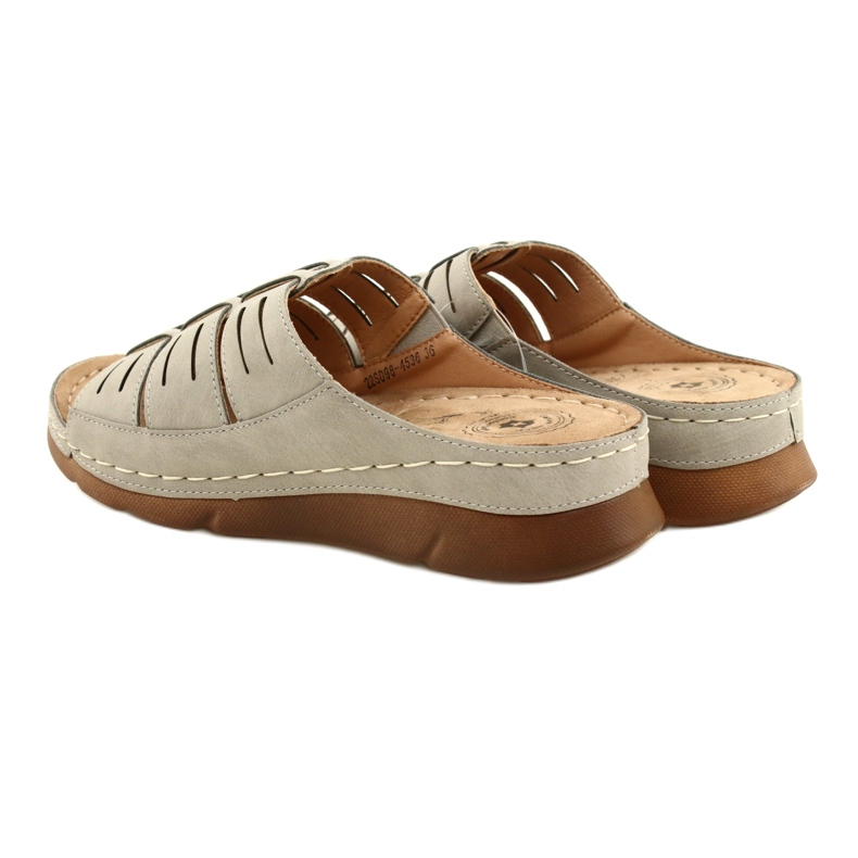 Evento Dámské žabky s otevřeným dílem 22sd98-4536 šedý vzor šedá 6