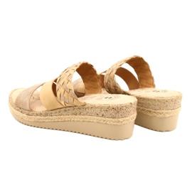 Dámské žabky s klínem Braid Jezzi 22SD98-4566 BEIGE béžový 5