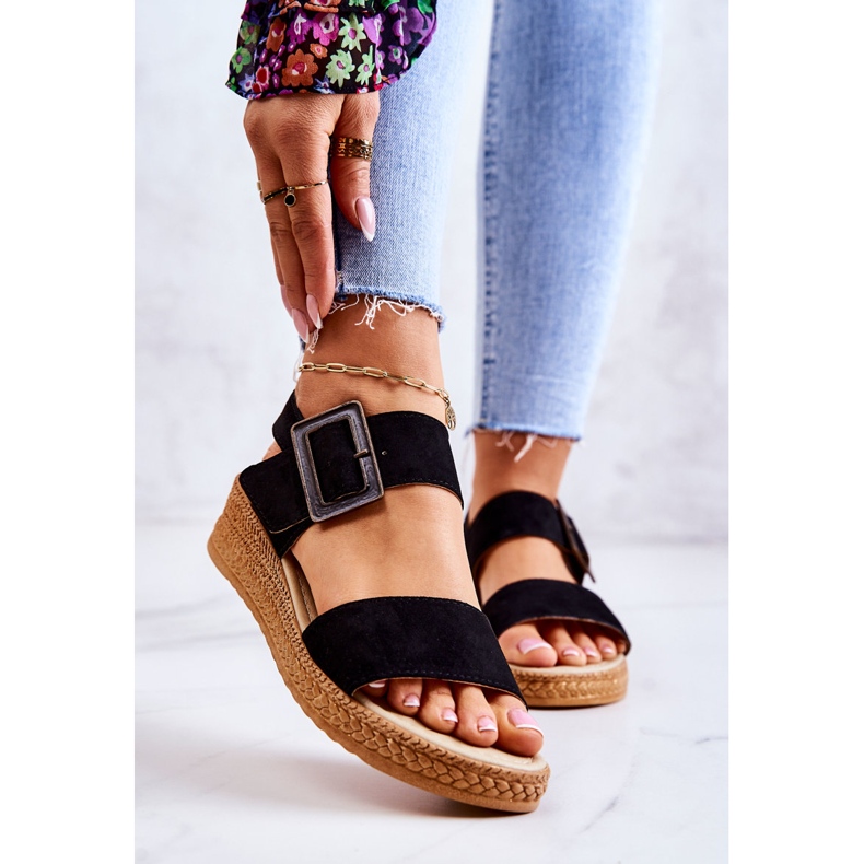 Dámské semišové sandály Big Star JJ276031 Black černá 1