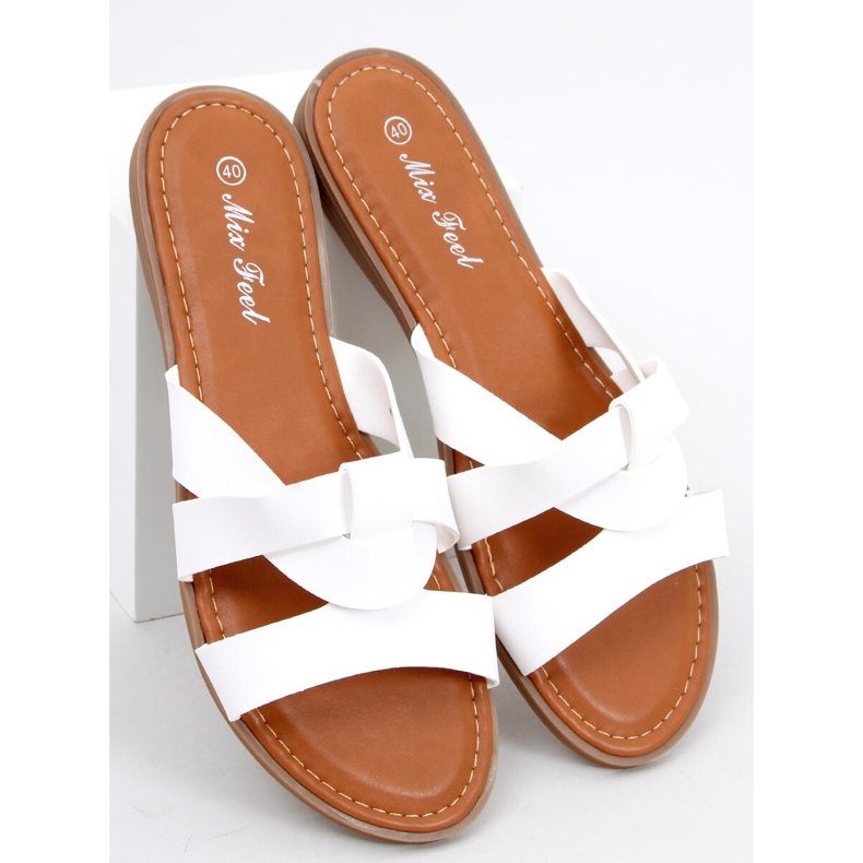 Dámské křížové pantofle Poppy White bílý 1