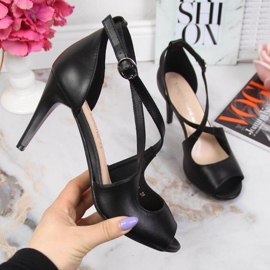 Černé sandály na vysokém podpatku W Sergio Leone černá 1