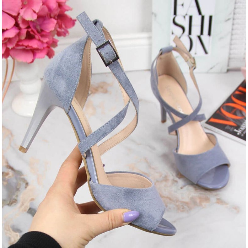 Sandály na modrém vysokém podpatku W Sergio Leone modrý 1