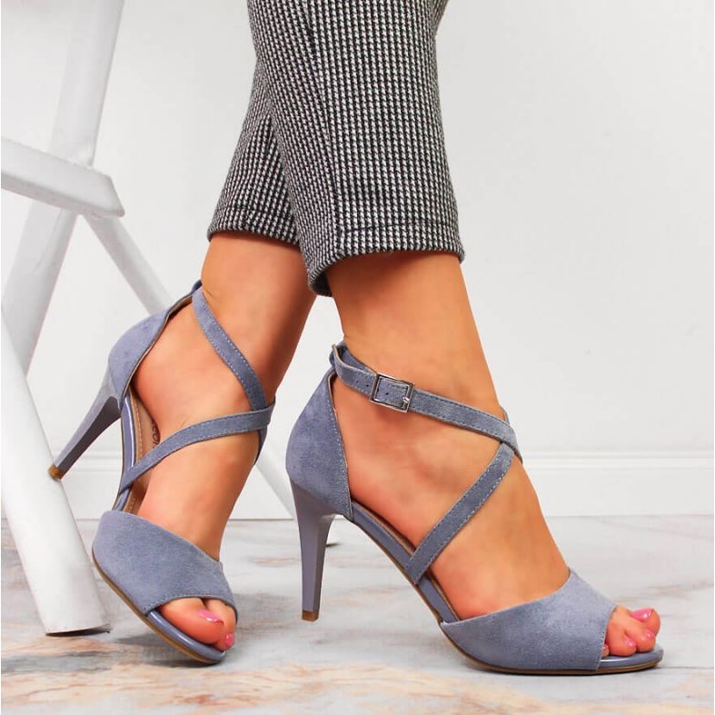 Sandály na modrém vysokém podpatku W Sergio Leone modrý 2