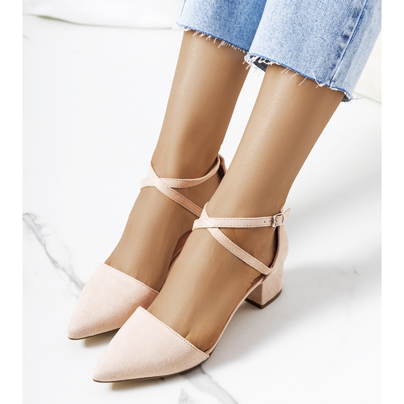 Béžové lodičky na sloupku Hyde béžový 1