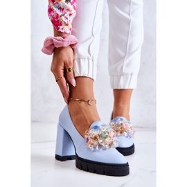 PA2 Elegantní lodičky s hladkým modrým ornamentem caterine 1