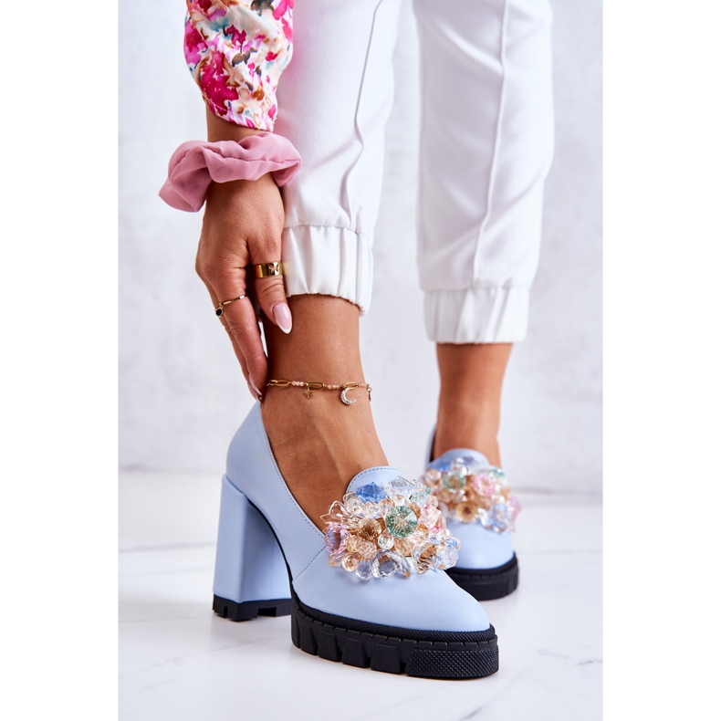 PA2 Elegantní lodičky s hladkým modrým ornamentem caterine 1