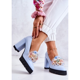 PA2 Elegantní lodičky s hladkým modrým ornamentem caterine 2